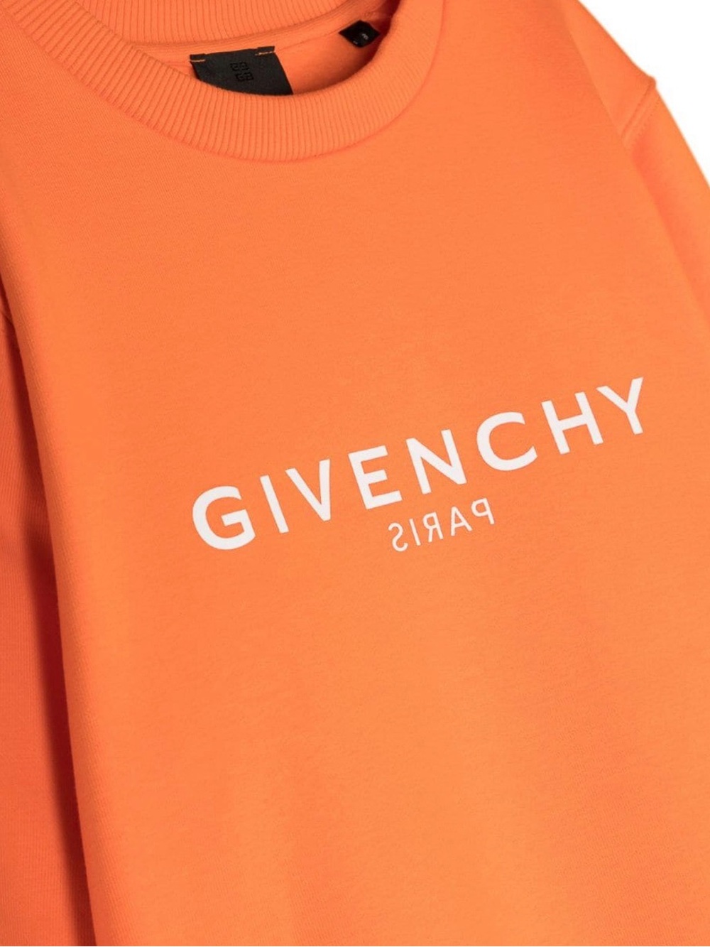 Givenchy Orange Crewneck Sweatshirt with White Logo